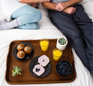 breakfast tray in bed