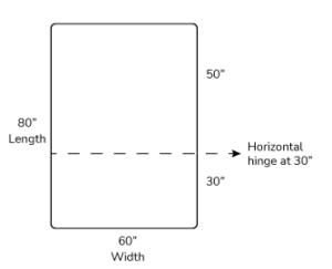 hinged murphy mattress length diagram