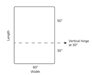 Customized mattress dimensions top view example